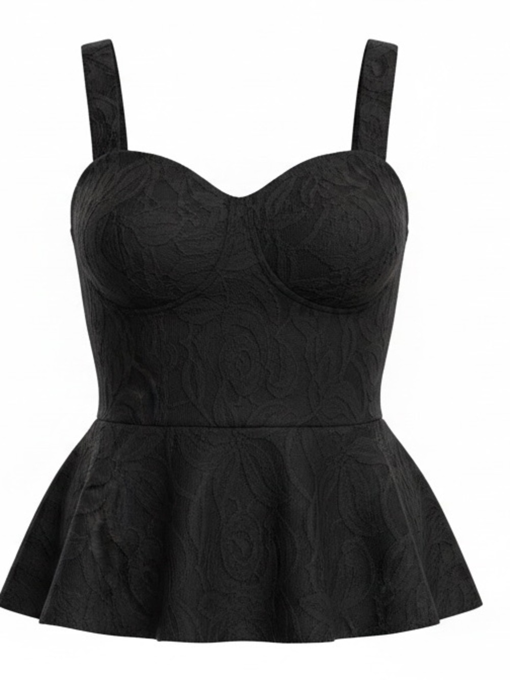 90's iZ  Byer Black Lace Peplum Bustier Top Size XS
